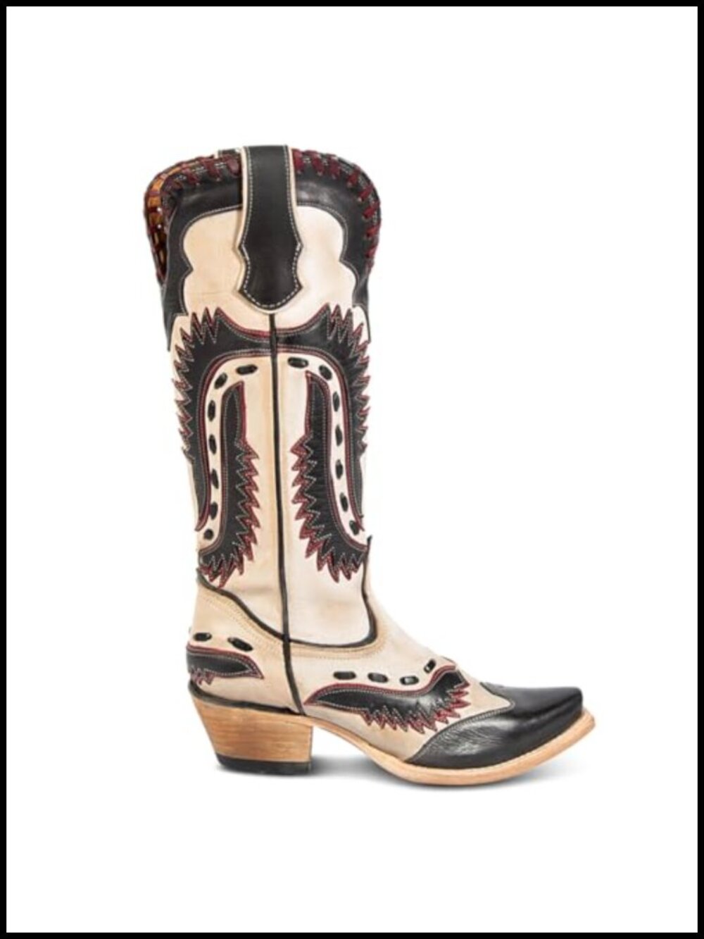 Women's Embroidered Western Cowgirl Boots Leather Mid-Calf Pull On
